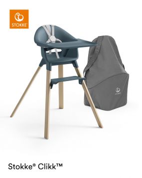 Stokke® Clikk™ Kinderstoel Fjord Blue + Reistas