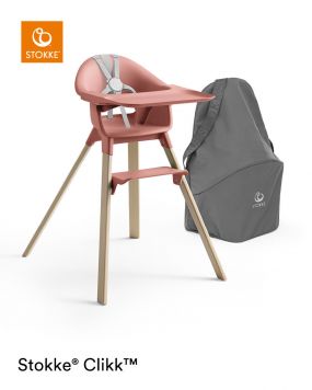 Stokke® Clikk™ Kinderstoel Sunny Coral + Reistas