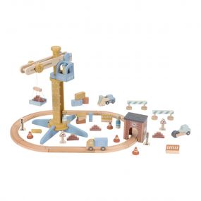Little Dutch Kraan Set met Treinbaan