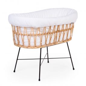 Childhome Rattan Cradle Metal Legs + Mattress + Cover