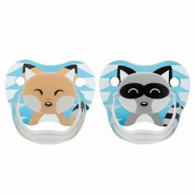 Dr Brown's Fopspenen Fase 1 Animal Faces Blauw 2 Stuks