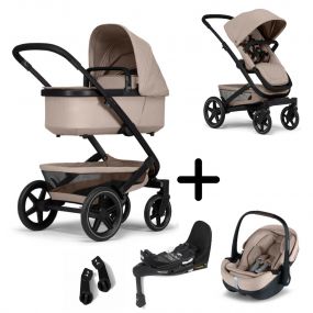 Joolz Kinderwagen 3 in 1 Geo3 Special Sandy Taupe Black Frame + Joolz Maxi-Cosi Groep 0 Autostoel Pebble 360 Pro + Isofix Base