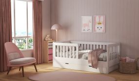 Cabino Peuterbed Met Lade Joan 70 x 140 cm Wit