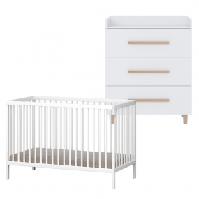 Born Lucky Babykamer Wit 2 Delig Baby Bed Joep + Commode Stockholm