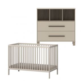 Born Lucky Babykamer Clay 2 Delig Baby Bed Joep + Commode Geneve
