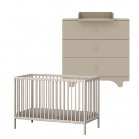 Cabino Babykamer Clay 2 Delig Baby Bed Mees + Commode Rome