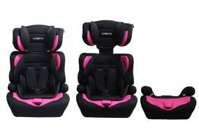 Cabino Autostoel Groep 1 2 3 Zwart Roze