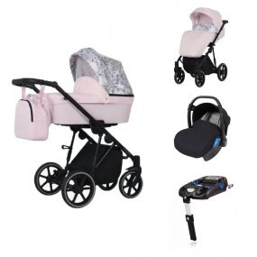 Born Lucky Kinderwagen 3 In 1 Molto Roze + Isofix Autostoel Base