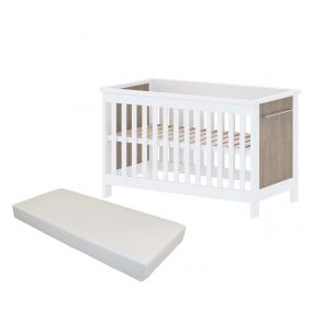 Cabino Baby Bed Met Matras Noël Eiken Wit 60 x 120 cm