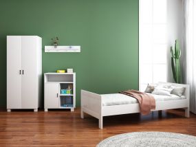 Cabino Tienerkamer Noel Wit 3 Delig met Commode Mila Wit en Mila Kledingkast Wit