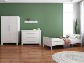 Cabino Tienerkamer Noel Wit 3 Delig met Noel Commode Wit en Noel Kledingkast Wit