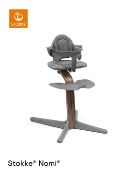 Stokke® Nomi® Chair Walnut Grey + Stokke® Nomi® Baby Set Grey