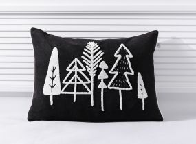 Nordic Kussen Trees Black White 35 x 50 cm