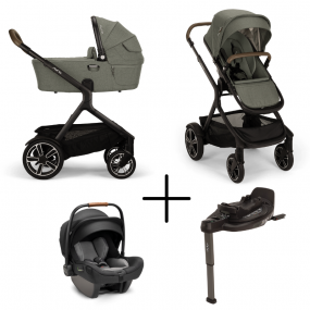 Nuna Kinderwagen 3 in 1 DEMI™ next Pine + Autostoel PIPA™ next + Nuna Base CURV