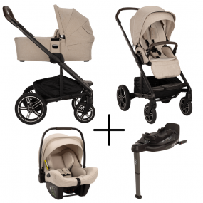 Nuna Kinderwagen 3 in 1 MIXX™ Next Biscotti + Autostoel PIPA™ Next + Nuna Base CURV