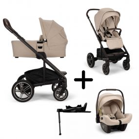 Nuna Kinderwagen 3 in 1 MIXX™ Next Biscotti + Autostoel PIPA™ Next + Nuna Isofix Base 