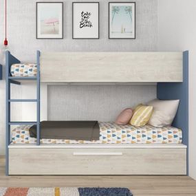 Jules Stapelbed Met Slaaplade Blauw 90 x 200 cm