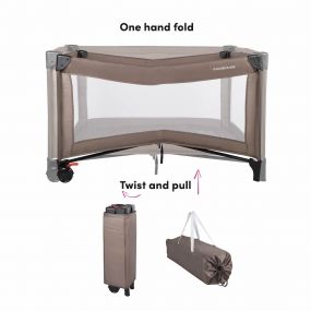 X Adventure Campingbedje / Reisbed Twist Taupe Inclusief Transporttas