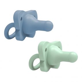 Dr. Brown's HappyPaci Siliconen Fopspeen 0 Tot 6 Maanden Blauw & Groen 2 Stuks