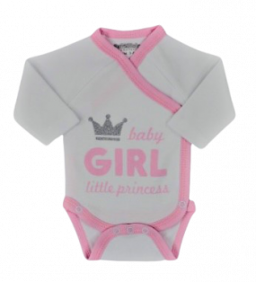Petit Villain Romper Baby Girl Wit/Roze