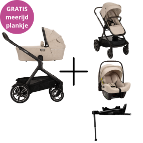 Nuna Kinderwagen 3 in 1 DEMI™ next Biscotti + Autostoel PIPA™ next + Nuna 360° base
