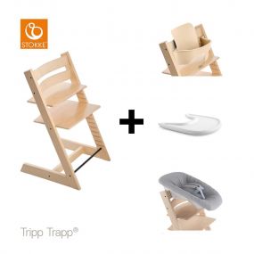 Stokke® Kinderstoel Tripp Trapp® Natural + Newborn Set™ + Baby Set™ Natural + Tray™