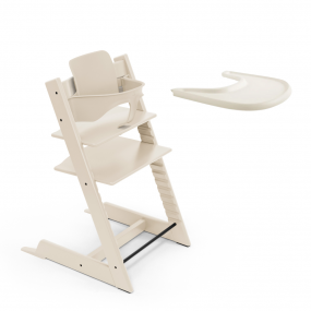 Stokke® Kinderstoel Tripp Trapp® Vanilla White + Baby Set + GRATIS Tray Vanilla White