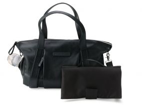 Storksak + Bugaboo Leather Bag Zwart