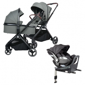 Topmark Kinderwagen 2 In 1 Diaz Green + Cabino Autostoel 360 I-Size & Base