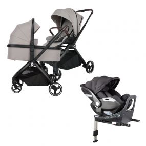 Topmark Kinderwagen 2 In 1 Diaz Taupe + Cabino Autostoel 360 I-Size & Base