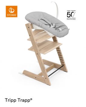 Stokke Kinderstoel Tripp Trapp Ash Natural 50th Anniversary + Newborn Set