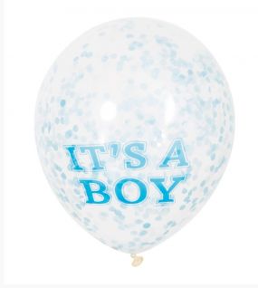 Confetti Ballonnen It's A Boy 30 cm 6 Stuks
