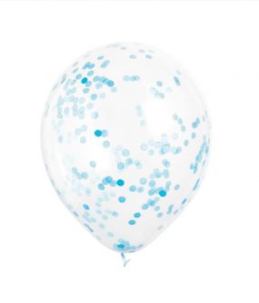 Confetti Ballonnen Blauw 30 cm 6 Stuks