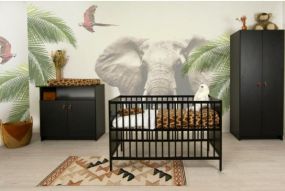 Bebies First Babykamer Yara Met Baby Bed Dicht Zwart 3 Delig