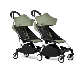 Babyzen Duo Buggy YOYO Connect White Olive