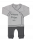 Petit Villain Kleding Setje 50% Mama 50% Papa Wit/Grijs 2-Delig