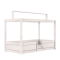 LIFETIME 4-in-1 Bed met Dakframe voor Stofdak met Standaard Lattenbodem Whitewash