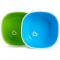Munchkin Bordjes Met Vak Splash 2-Stuks Groen/Blauw Munchkin Bordjes Met Vak Splash 2-Stuks Groen/Blauw