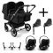 Bugaboo Donkey 5 Tweeling Kinderwagen 3 In 1 Graphite Midnight Black Met Twee Cybex Cloud T Groep 0 Autostoelen + Isofix Base