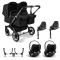 Bugaboo Donkey 5 Tweeling Kinderwagen 3 In 1 Graphite Midnight Black Met Twee Cybex Cloud T Groep 0 Autostoelen + Isofix Base