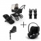 Bugaboo Kinderwagen 3 in 1 Fox 5 Renew Complete Black | Heritage Black Misty White + Cybex Autostoel Groep 0 Cloud T I Size Sepia Black + Draaibare Base T Black + Autostoel adapters