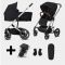 Cybex Kinderwagen 2 In 1 Balios S Lux Deep Black Frame Silver + Autostoel Adapters + Regenhoes + Voetenzak