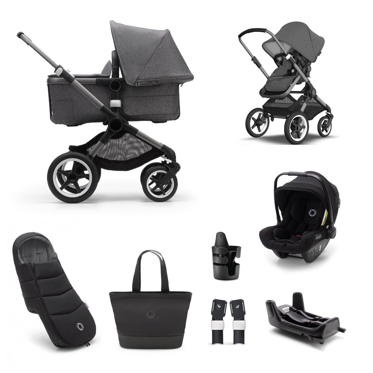 Bugaboo Kinderwagen Fox 3 Alles In Een Compleet Graphite Grey Melange