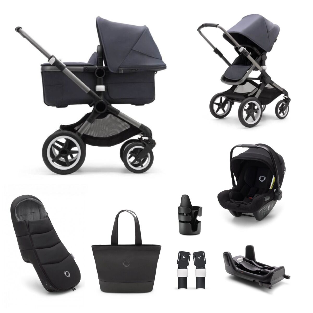 Bugaboo Kinderwagen Fox 3 Alles In Een Compleet Graphite Stormy Blue