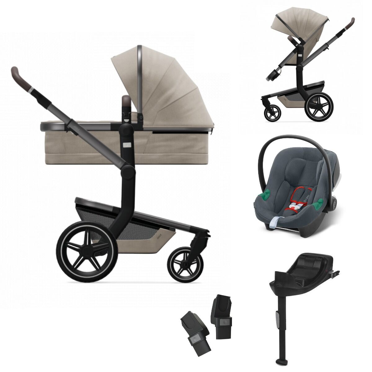 Combi Deal Joolz Kinderwagen 3 In 1 Day+ Timeless Taupe Met Cybex Autostoel En Cybex Base One