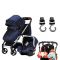 COMBI DEAL! Born Lucky Kinderwagen Rapido Starlight Blue + Gratis Verzorgingstas & Tashaken