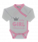 Petit Villain Romper Baby Girl Wit/Roze
