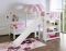Bennie Hoekstapelbed Wit + Glijbaan - Thema Pink Crown