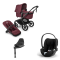 Bugaboo Kinderwagen 3 in 1 Fox 5 Renew Complete Black | Dark Cherry + Cybex Autostoel Groep 0 Cloud T I Size Sepia Black + Draaibare Base T Black