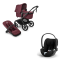 Bugaboo Kinderwagen 3 in 1 Fox 5 Renew Complete Black | Dark Cherry + Cybex Autostoel Groep 0 Cloud T I Size Sepia Black